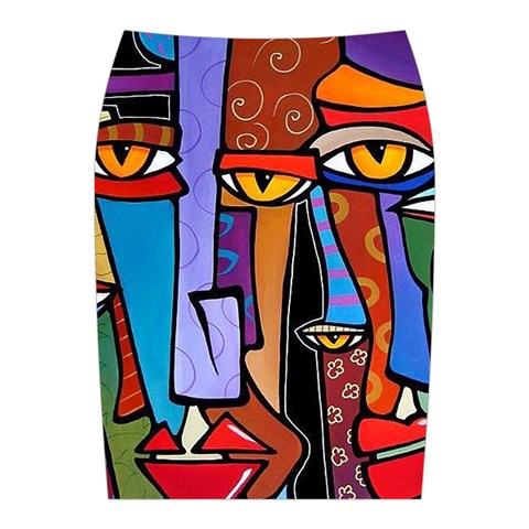 Art Painting Pop Design Stars Midi Wrap Pencil Skirt from ArtsNow.com Back