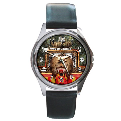 Barongan Reok Round Metal Watch from ArtsNow.com Front