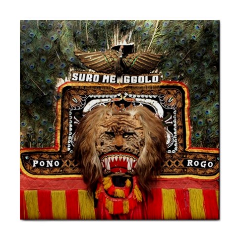 Barongan Reok Tile Coaster from ArtsNow.com Front
