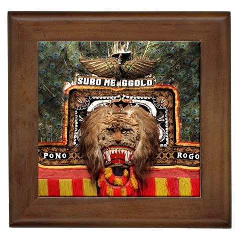 Barongan Reok Framed Tile from ArtsNow.com Front