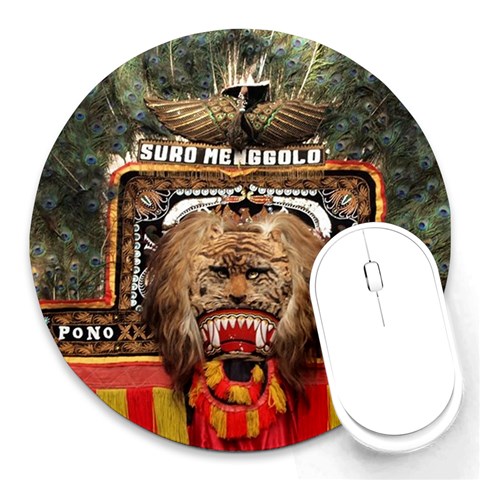 Barongan Reok Round Mousepad from ArtsNow.com Front