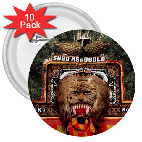 Barongan Reok 3  Button (10 pack) from ArtsNow.com Front