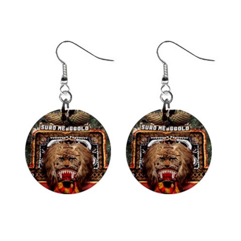 Barongan Reok 1  Button Earrings from ArtsNow.com Front