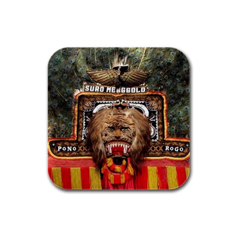 Barongan Reok Rubber Square Coaster (4 pack) from ArtsNow.com Front