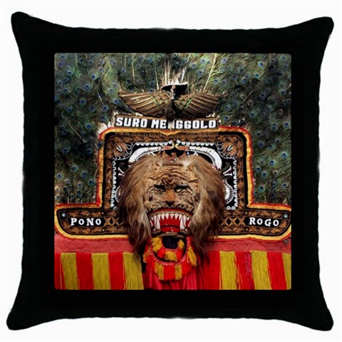 Barongan Reok Throw Pillow Case (Black) from ArtsNow.com Front