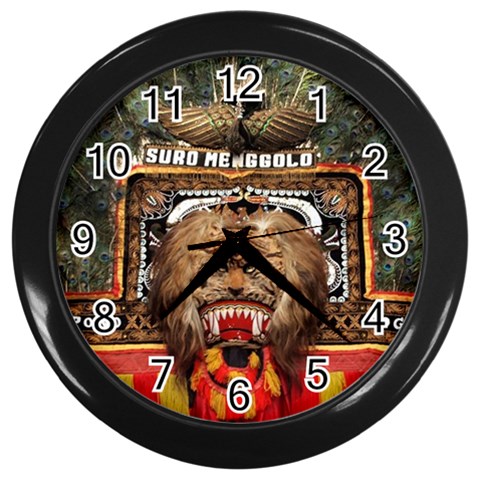 Barongan Reok Wall Clock (Black) from ArtsNow.com Front