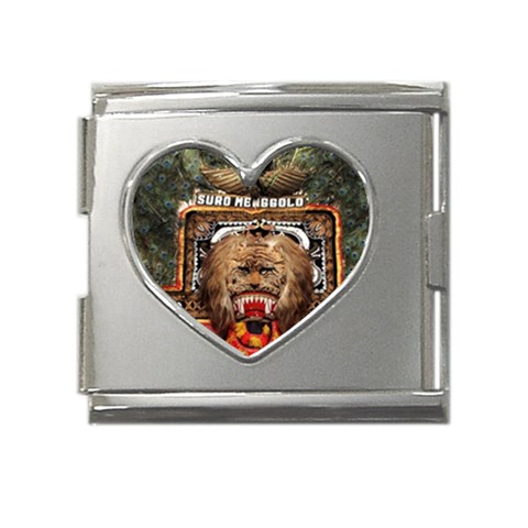 Barongan Reok Mega Link Heart Italian Charm (18mm) from ArtsNow.com Front