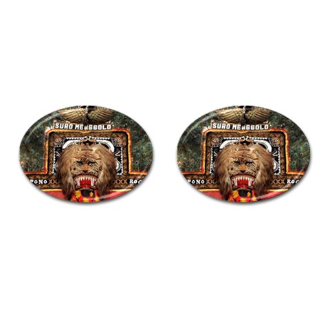 Barongan Reok Cufflinks (Oval) from ArtsNow.com Front(Pair)