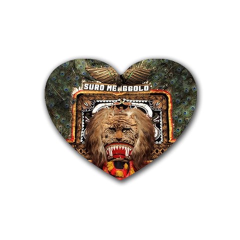 Barongan Reok Rubber Coaster (Heart) from ArtsNow.com Front