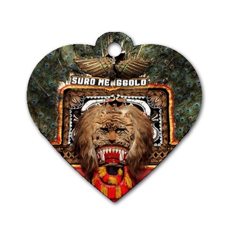 Barongan Reok Dog Tag Heart (One Side) from ArtsNow.com Front