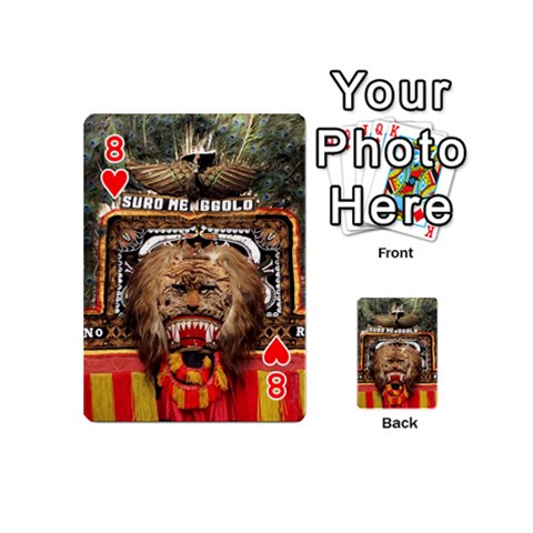 Barongan Reok Playing Cards 54 (Mini) from ArtsNow.com Front - Heart8