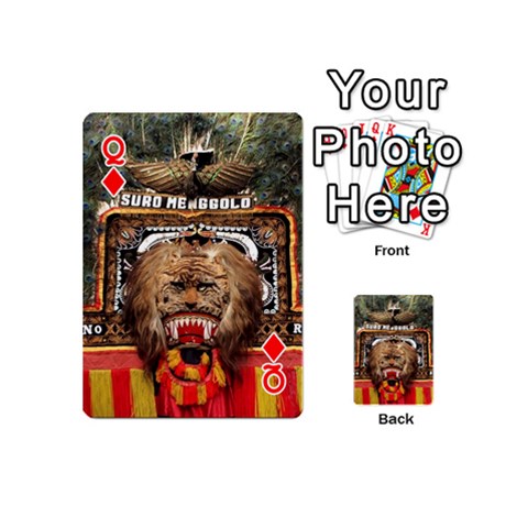 Queen Barongan Reok Playing Cards 54 (Mini) from ArtsNow.com Front - DiamondQ