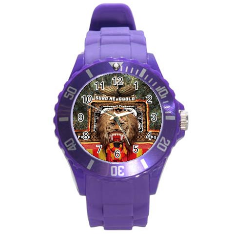 Barongan Reok Round Plastic Sport Watch (L) from ArtsNow.com Front