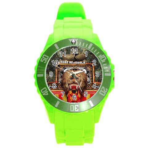 Barongan Reok Round Plastic Sport Watch (L) from ArtsNow.com Front