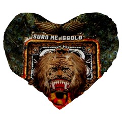 Barongan Reok Large 19  Premium Flano Heart Shape Cushion from ArtsNow.com Back