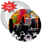 City Town 3  Button (100 pack)