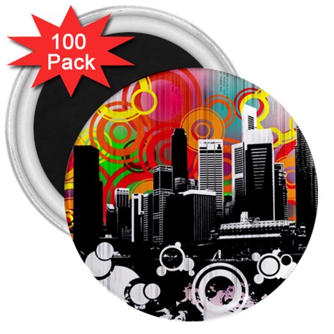 City Town 3  Magnet (100 pack) from ArtsNow.com Front