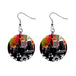 City Town 1  Button Earrings