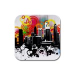 City Town Rubber Square Coaster (4 pack)
