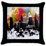City Town Throw Pillow Case (Black)