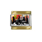 City Town Gold Trim Italian Charm (9mm)