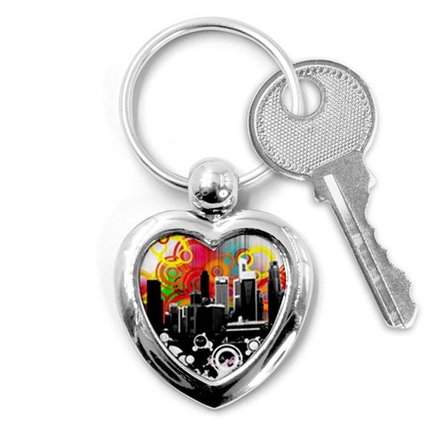 City Town Key Chain (Heart) from ArtsNow.com Front
