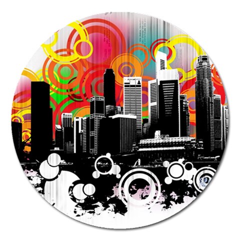 City Town Magnet 5  (Round) from ArtsNow.com Front