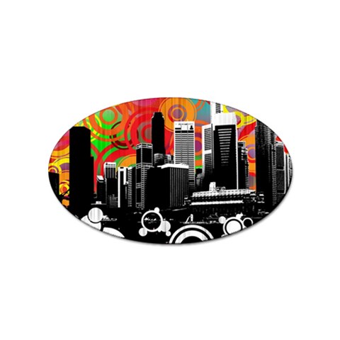 City Town Sticker Oval (100 pack) from ArtsNow.com Front