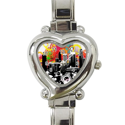 City Town Heart Italian Charm Watch from ArtsNow.com Front