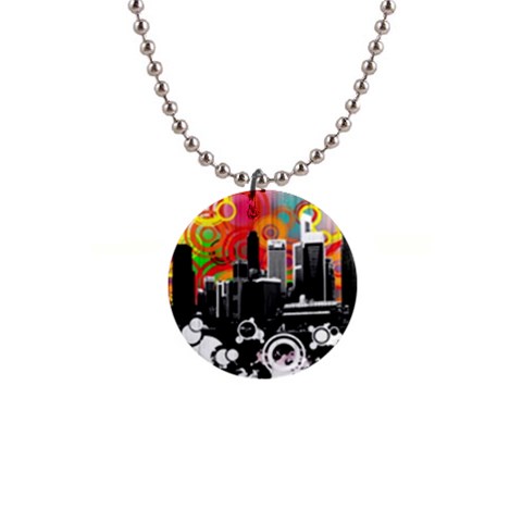 City Town 1  Button Necklace from ArtsNow.com Front