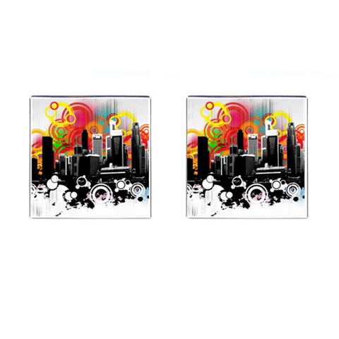 City Town Cufflinks (Square) from ArtsNow.com Front(Pair)