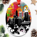 City Town Oval Ornament (Two Sides)