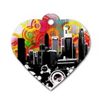 City Town Dog Tag Heart (One Side)