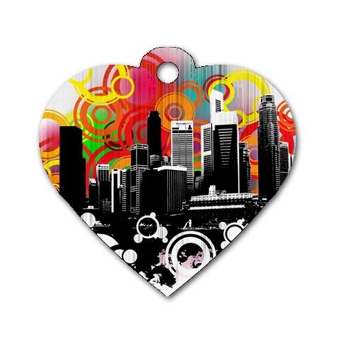 City Town Dog Tag Heart (Two Sides) from ArtsNow.com Front