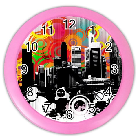 City Town Color Wall Clock from ArtsNow.com Front
