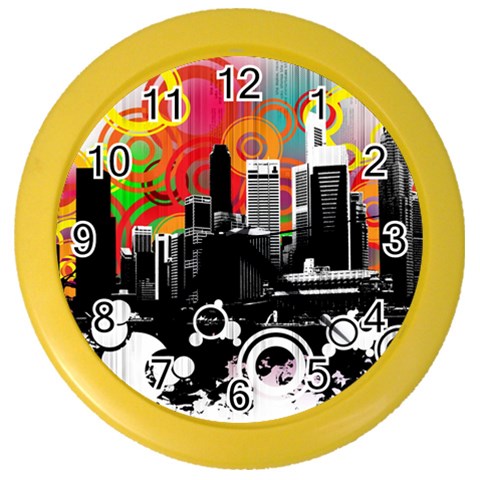 City Town Color Wall Clock from ArtsNow.com Front