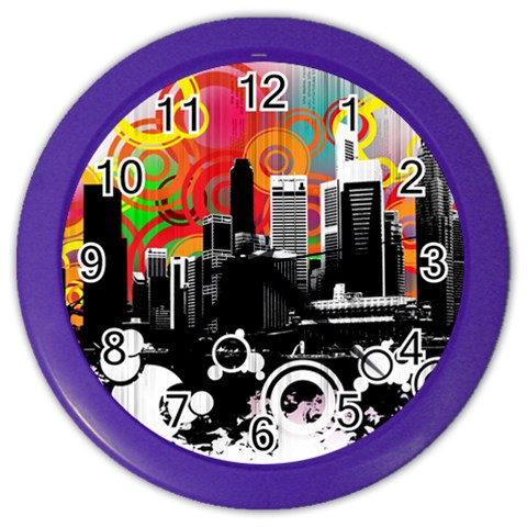 City Town Color Wall Clock from ArtsNow.com Front