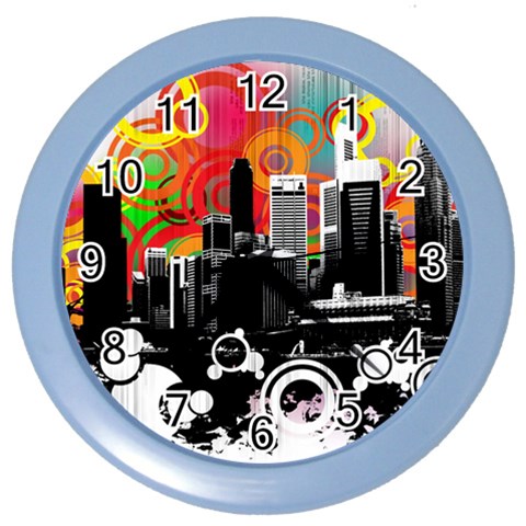City Town Color Wall Clock from ArtsNow.com Front
