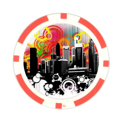 City Town Poker Chip Card Guard from ArtsNow.com Front