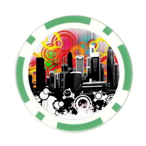 City Town Poker Chip Card Guard from ArtsNow.com Front