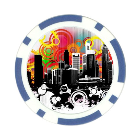 City Town Poker Chip Card Guard from ArtsNow.com Front