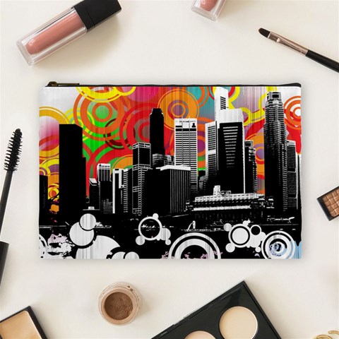 City Town Cosmetic Bag (Large) from ArtsNow.com Front