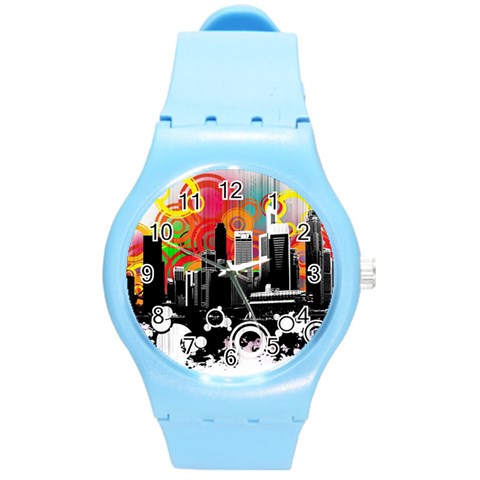 City Town Round Plastic Sport Watch (M) from ArtsNow.com Front