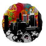 City Town Large 18  Premium Round Cushion 