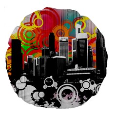City Town Large 18  Premium Round Cushion  from ArtsNow.com Back