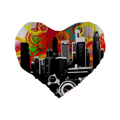 City Town Standard 16  Premium Heart Shape Cushion  from ArtsNow.com Back
