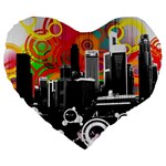City Town Large 19  Premium Heart Shape Cushion