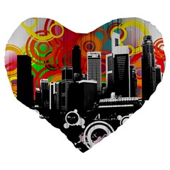 City Town Large 19  Premium Heart Shape Cushion from ArtsNow.com Back