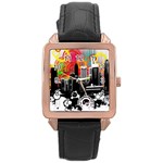 City Town Rose Gold Leather Watch 