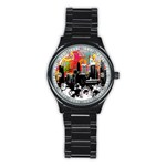 City Town Stainless Steel Round Watch